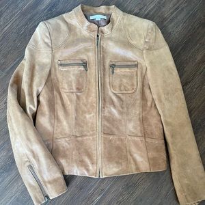 Caslon Genuine Brown Leather Jacket